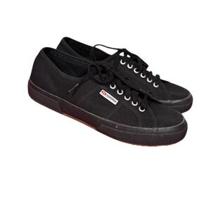 NWT Superga 2750 Cotu Classic Black Sneakers Low Top Lace Up Shoes sz 41.5